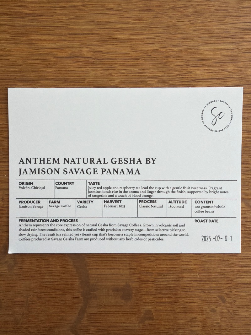 Jamison Savage Anthem Natural Gesha