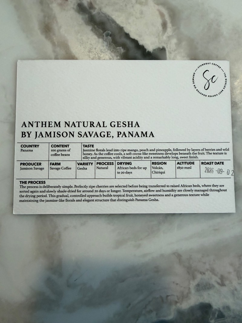Anthem Natural Gesha